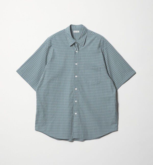 STEVEN ALAN「＜Steven Alan＞ ドビー チェック リバースシーム ショートスリーブ シャツ」|シャツ・ブラウス|LT.BLUE