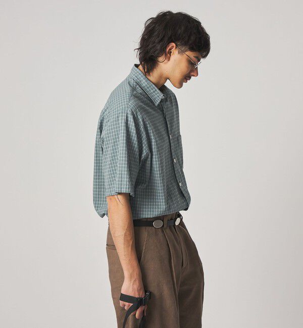 STEVEN ALAN「＜Steven Alan＞ ドビー チェック リバースシーム ショートスリーブ シャツ」|シャツ・ブラウス|