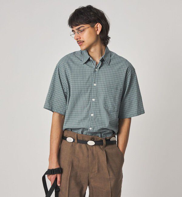 STEVEN ALAN「＜Steven Alan＞ ドビー チェック リバースシーム ショートスリーブ シャツ」|シャツ・ブラウス|