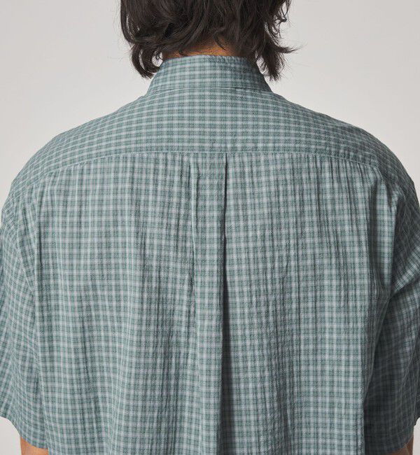 STEVEN ALAN「＜Steven Alan＞ ドビー チェック リバースシーム ショートスリーブ シャツ」|シャツ・ブラウス|