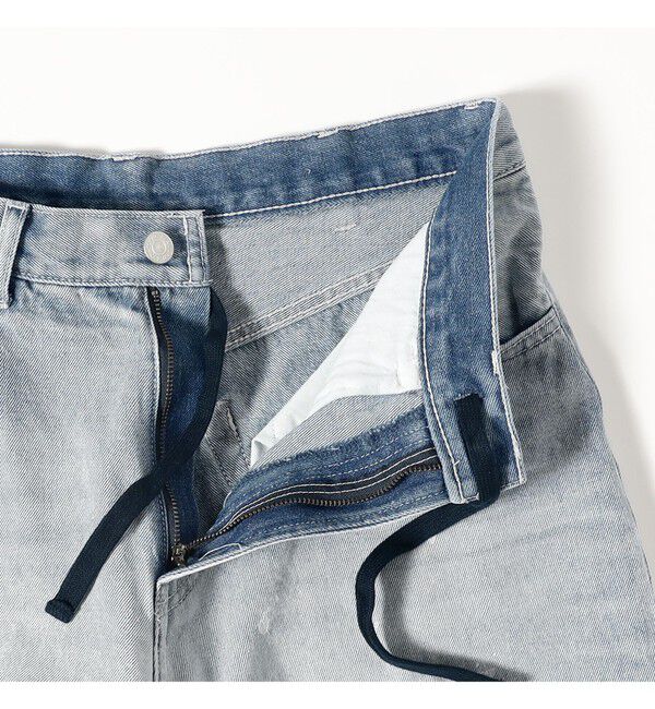 BEAMS「ワイドストレート クォーターレングス ペインターデニム」|デニム|