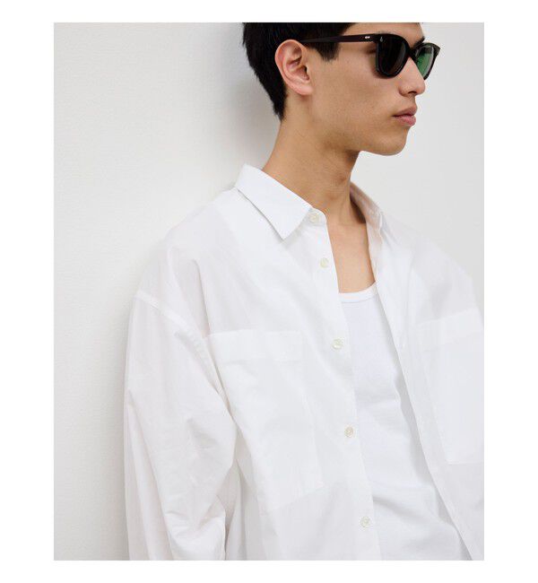 BEAMS「ワイドアーム レギュラーカラーシャツ」|シャツ・ブラウス|WHITE