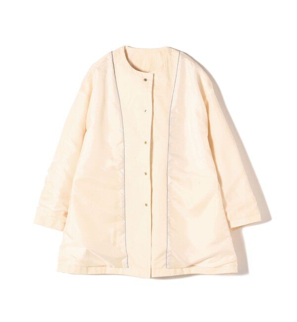 SHIPS for women「〈撥水加工/手洗い可能〉綿 ナイロン ギャバ ノーカラー ミディ コート 24SS ◇」|ノーカラーコート|