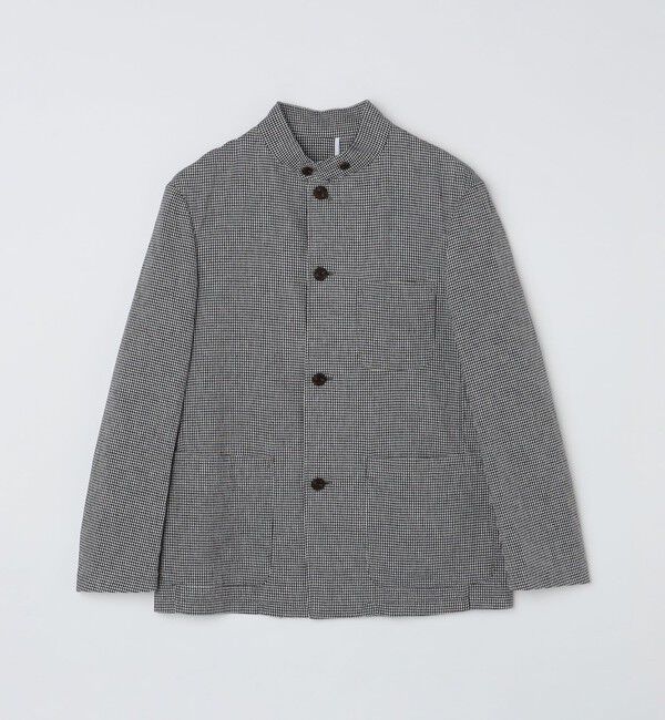 SHIPS「BATEAUX DE SHIPS: 和紙 リネン ポプリン スタンド 4ボタン ジャケット」|テーラードジャケット|ダークグレー