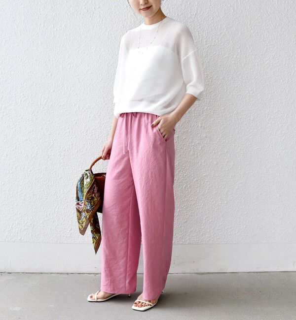 SHIPS for women「《一部追加予約》〈吸水速乾 / 防しわ / 接触冷感 / 手洗い可能〉ツイル ドロスト パンツ」|その他|