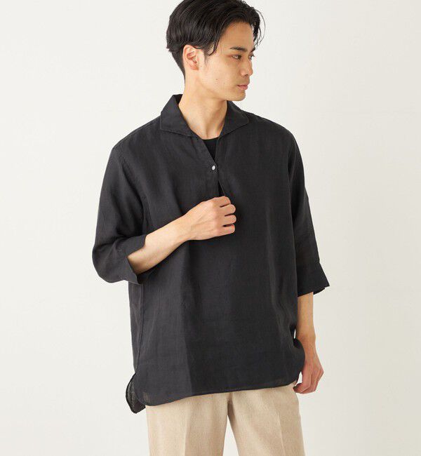 SHIPS Colors 「SHIPS Colors:〈洗濯機可能〉リネン カプリ プルオーバー シャツ」|シャツ・ブラウス|