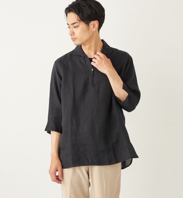 SHIPS Colors 「SHIPS Colors:〈洗濯機可能〉リネン カプリ プルオーバー シャツ」|シャツ・ブラウス|