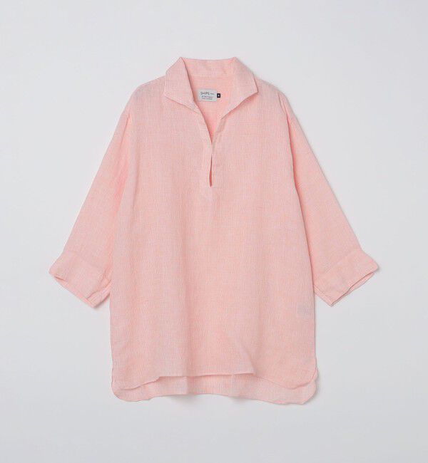 SHIPS Colors 「SHIPS Colors:〈洗濯機可能〉リネン カプリ プルオーバー シャツ」|シャツ・ブラウス|オレンジ