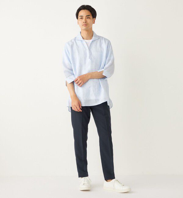 SHIPS Colors 「SHIPS Colors:〈洗濯機可能〉リネン カプリ プルオーバー シャツ」|シャツ・ブラウス|