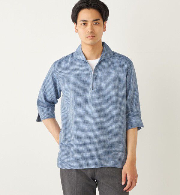 SHIPS Colors 「SHIPS Colors:〈洗濯機可能〉リネン カプリ プルオーバー シャツ」|シャツ・ブラウス|