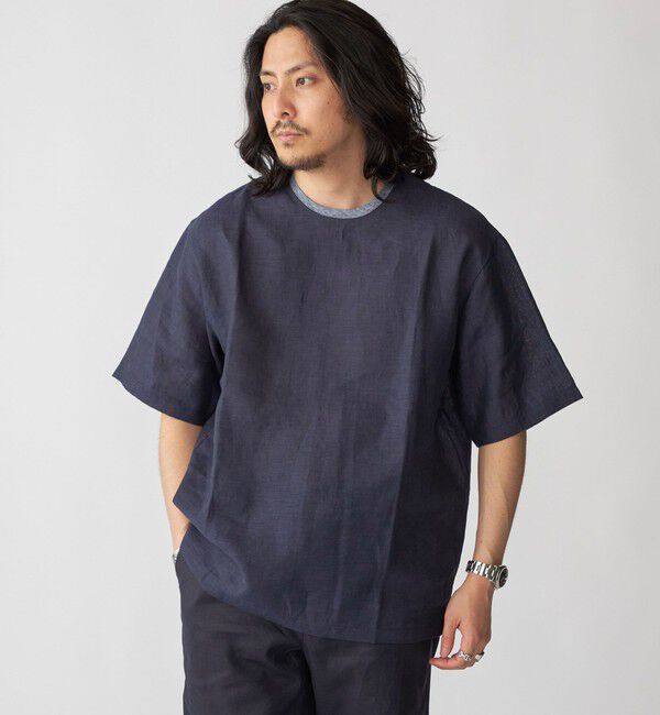 SHIPS「SHIPS: Herdmans リネン 2WAY プルオーバー Tシャツ」|Tシャツ・カットソー|
