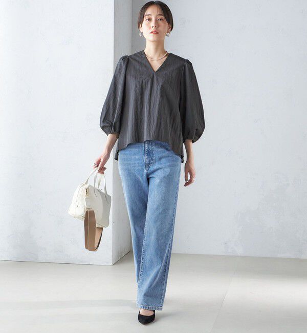 SHIPS for women「〈手洗い可能〉綿 ナイロン バック リボン ブラウス」|シャツ・ブラウス|