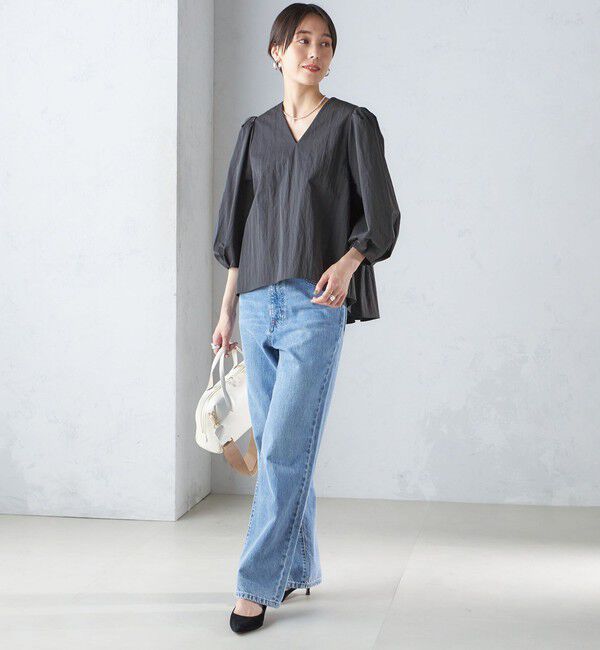 SHIPS for women「〈手洗い可能〉綿 ナイロン バック リボン ブラウス」|シャツ・ブラウス|