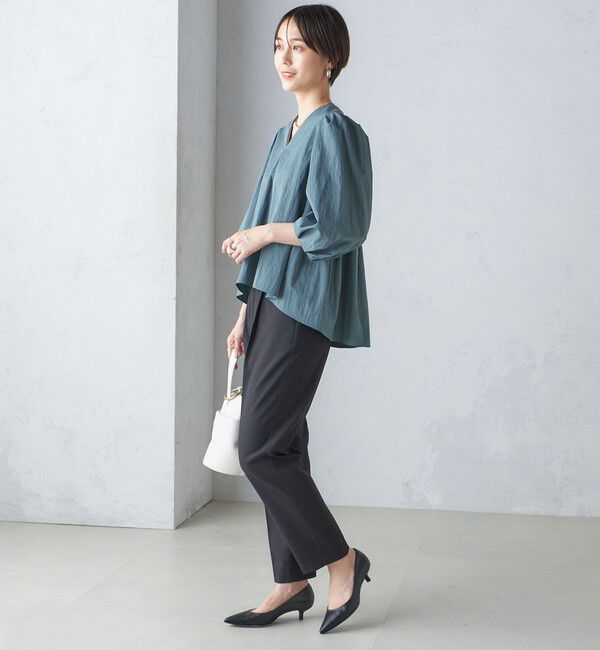 SHIPS for women「〈手洗い可能〉綿 ナイロン バック リボン ブラウス」|シャツ・ブラウス|