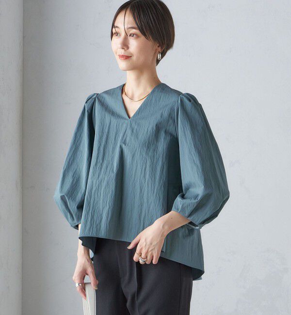 SHIPS for women「〈手洗い可能〉綿 ナイロン バック リボン ブラウス」|シャツ・ブラウス|