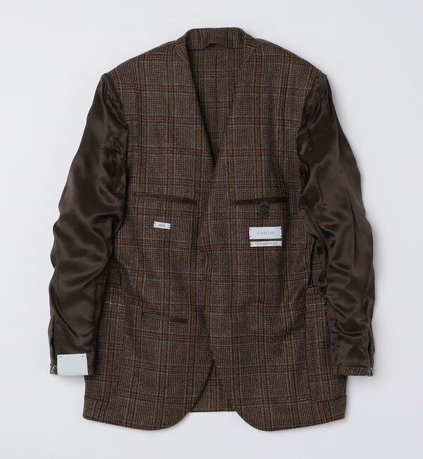 SHIPS「【SHIPS別注】CARUSO: AIDA ワイドラペル ウール ツイード チェック ジャケット」|テーラードジャケット|