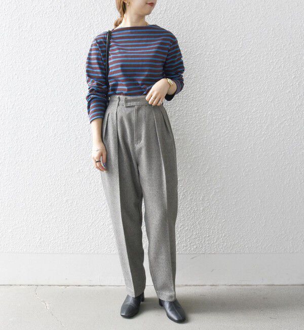 SHIPS any「SHIPS any:〈洗濯機可能〉ウールライク カーブ タック パンツ」|その他|