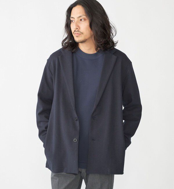 SHIPS「【SHIPS別注】THYARD: SOLOTEX(R) ジャージー ジャケット (セットアップ対応)」|テーラードジャケット|ネイビー