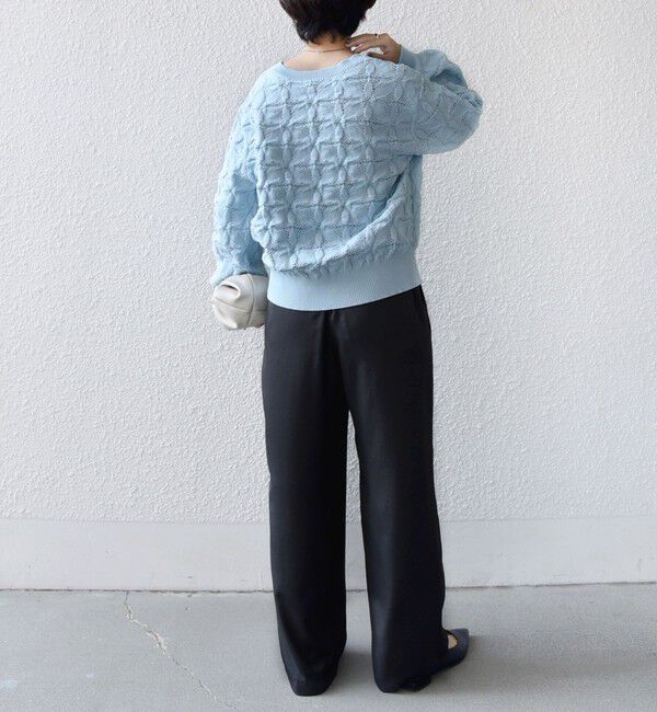 SHIPS for women「【WEB限定】〈洗濯機可能〉2WAY フラワー ジャカード ハーフ ジップ プルオーバー」|ニット・セーター|