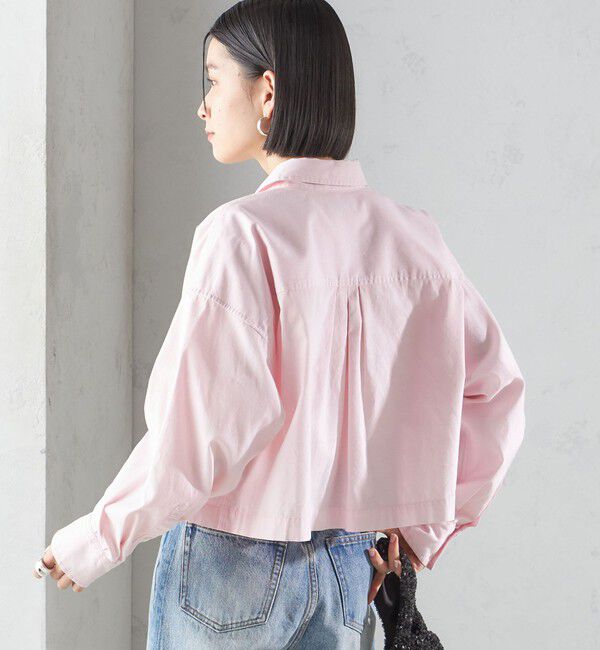 SHIPS for women「〈洗濯機可能〉ピン オックス 刺繍 クロップド シャツ」|シャツ・ブラウス|