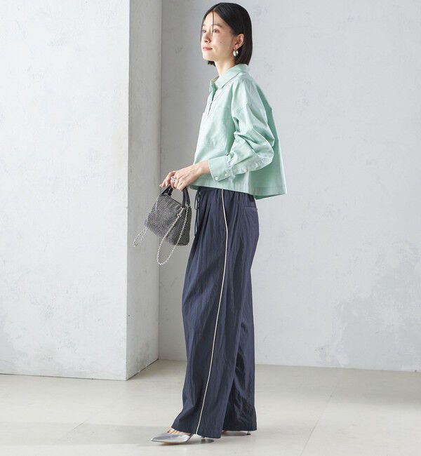 SHIPS for women「〈洗濯機可能〉ピン オックス 刺繍 クロップド シャツ」|シャツ・ブラウス|