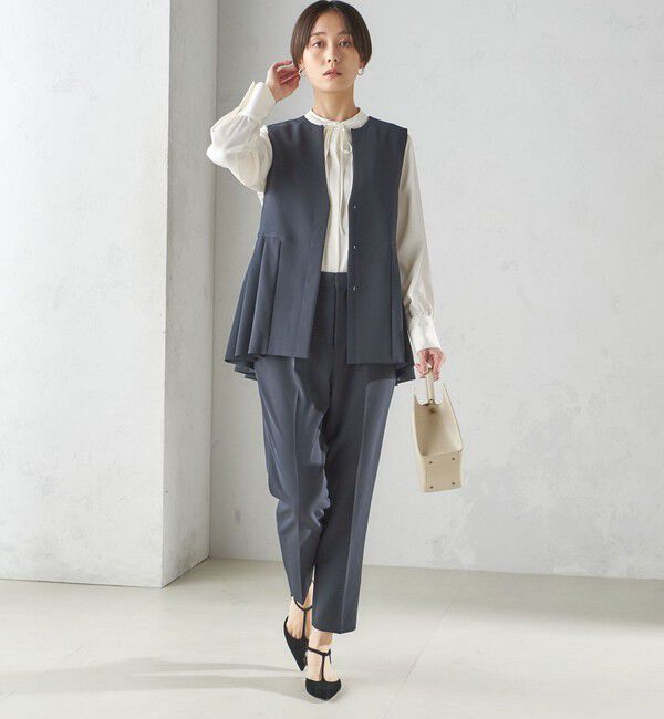 SHIPS for women「〈手洗い可能〉ハンマー サテン ピンタック ブラウス」|シャツ・ブラウス|