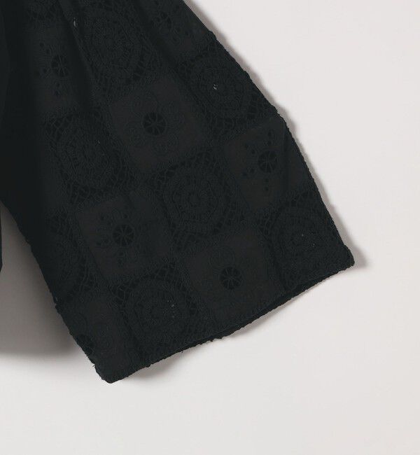 SHIPS any「SHIPS any:〈手洗い可能〉パッチワーク レース スリーブ バンドカラー シャツ」|シャツ・ブラウス|