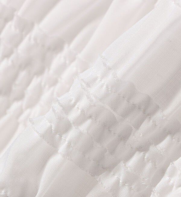 SHIPS any「《一部追加予約》【WEB限定】SHIPS any:〈洗濯機可能〉シアー シャーリング プチフリル ペプラム ブラウス」|シャツ・ブラウス|