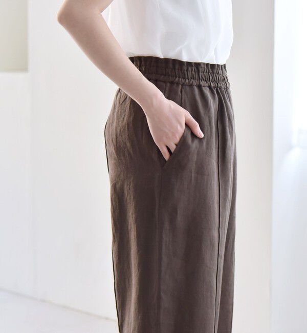 quaranciel「quaranciel:〈洗濯機可能〉ラミー ピンタック ワイド イージー パンツ」|その他|