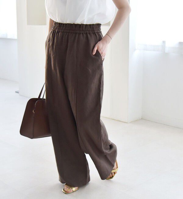 quaranciel「quaranciel:〈洗濯機可能〉ラミー ピンタック ワイド イージー パンツ」|その他|