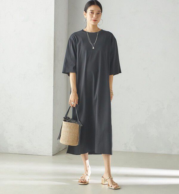 SHIPS for women「【SHIPS別注】WRAPINKNOT:クルーネック カット ワンピース」|ワンピース|