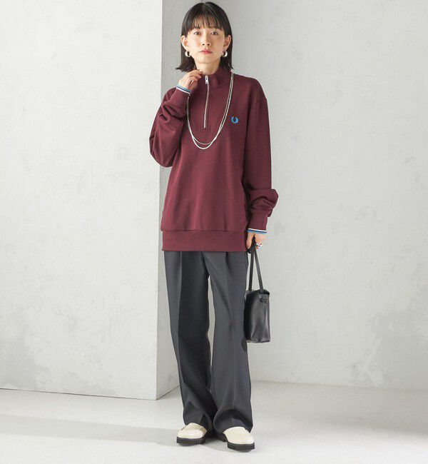 SHIPS for women「FRED PERRY: M3574 HALF ZIP SHIRT」|スウェット・ジャージ|