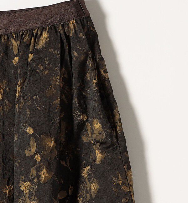 quaranciel「quaranciel:〈洗濯機可能〉フラワー ジャカード タック ギャザー フレア スカート」|フレア|