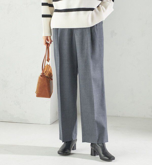 SHIPS for women「〈手洗い可能〉ウォッシャブル ウール タック パンツ」|その他|