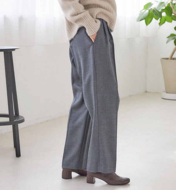 SHIPS for women「〈手洗い可能〉ウォッシャブル ウール タック パンツ」|その他|