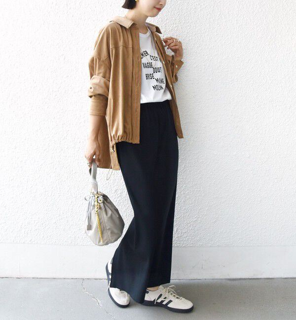 SHIPS for women「〈手洗い可能〉ポリエステル スエード 裾 ドロスト シャツ 羽織」|シャツ・ブラウス|