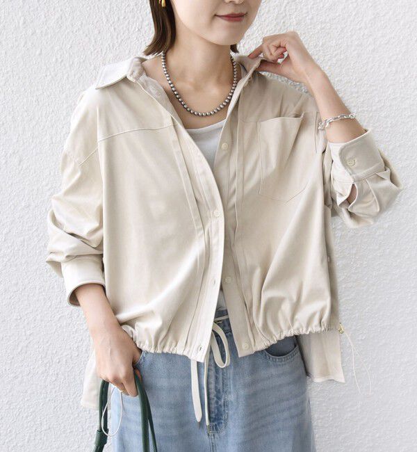 SHIPS for women「〈手洗い可能〉ポリエステル スエード 裾 ドロスト シャツ 羽織」|シャツ・ブラウス|