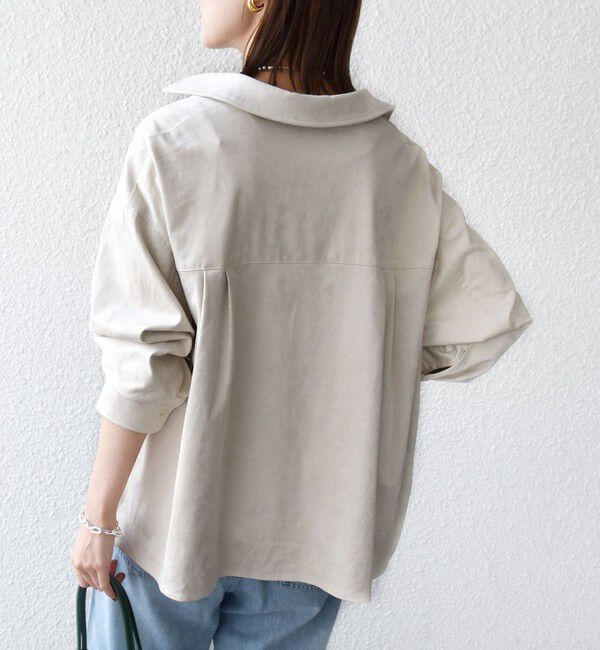 SHIPS for women「〈手洗い可能〉ポリエステル スエード 裾 ドロスト シャツ 羽織」|シャツ・ブラウス|