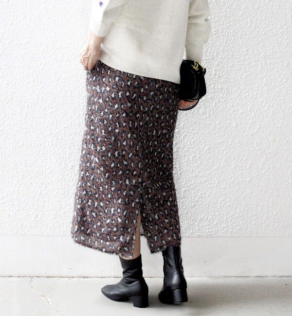 SHIPS any「SHIPS any:〈手洗い可能〉レオパード ジャカード Iライン イージー スカート」|タイト|