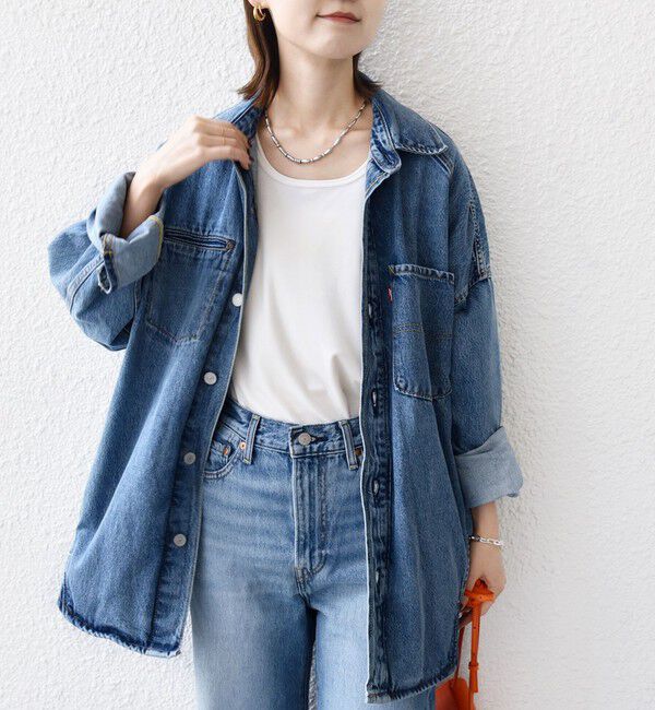SHIPS for women「Levi&rsquo;s:〈手洗い可能〉TWIST SHACKET」|デニムジャケット|ブルー