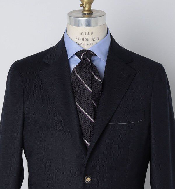 SHIPS「Puccini: シルク グレナディン リバース ストライプ ネクタイ」|ネクタイ・蝶ネクタイ|ダークブルー