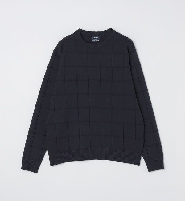 SHIPS「SHIPS:〈手洗い可能〉アモッサ ブロックリンクス ロングスリーブ」|ニット・セーター|