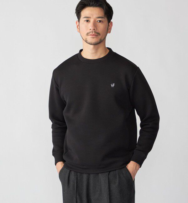 SHIPS「【WEB限定】SHIPS: コットンポリ ダブルニット トレーナー (セットアップ対応)」|スウェット・ジャージ|ブラック