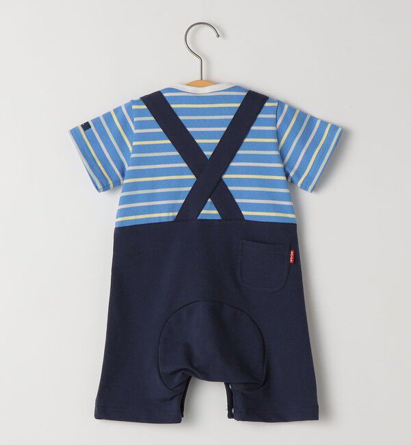 SHIPS KIDS「SHIPS KIDS:70～80cm / フェイク サスペンダー ロンパース」|ロンパース|