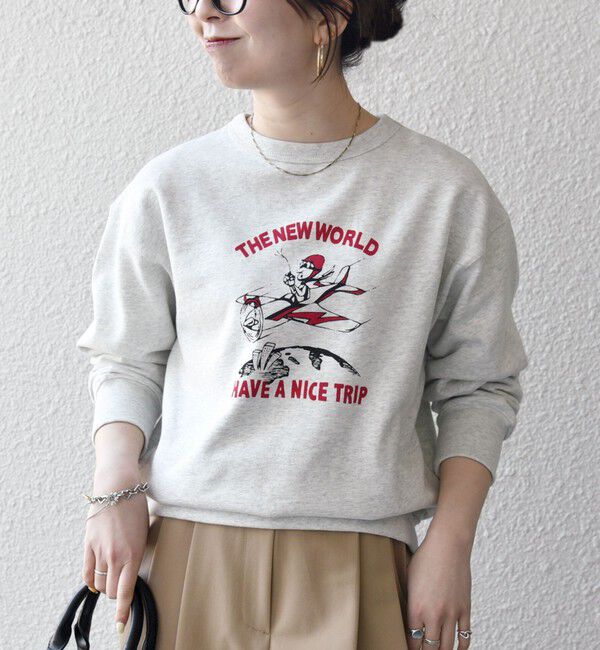 SHIPS any「【SHIPS any別注】THE KNiTS:〈洗濯機可能〉ロゴ プリント スウェット 26SS」|スウェット・ジャージ|ナチュラル