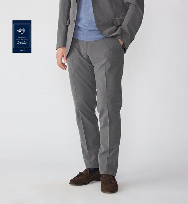 SHIPS「SHIPS:〈FUNCTION〉ライト アンストラクチャード スラックス(セットアップ対応)」|スラックス|ダークグレー