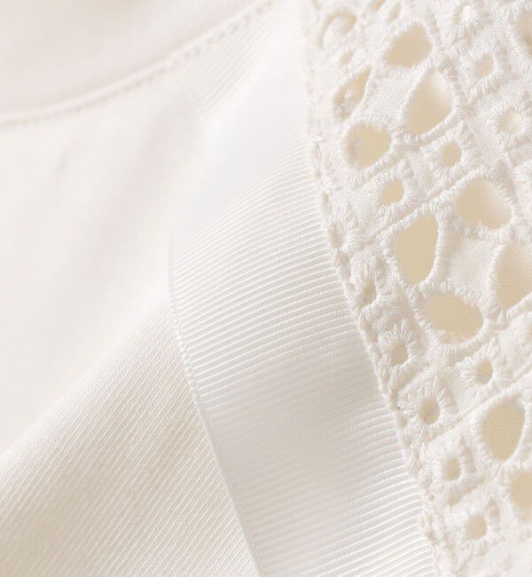 SHIPS for women「《予約》【WEB限定】〈手洗い可能〉レース コンビ ショート スリーブ カットソー」|Tシャツ・カットソー|