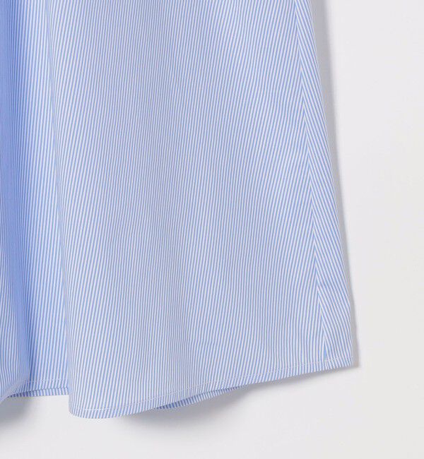 quaranciel「《予約》quaranciel:〈洗濯機可能〉ストライプ フラワー刺繍 スキッパー シャツ ワンピース」|ワンピース|