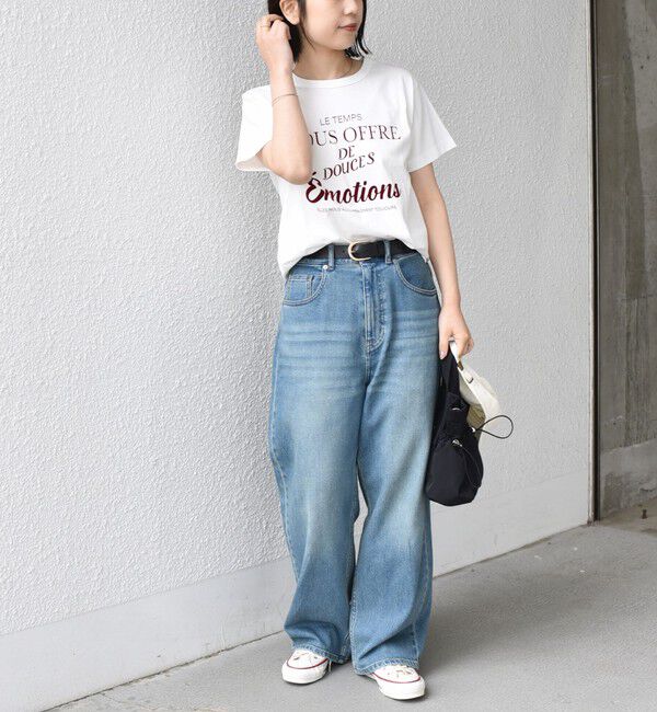 SHIPS Colors 「《予約》SHIPS Colors:〈洗濯機可能〉フロッキー コンビ プリント TEE◆」|Tシャツ・カットソー|