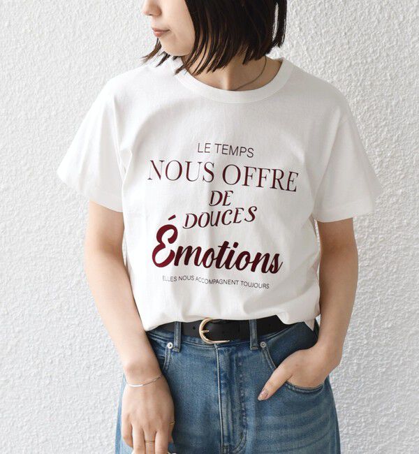 SHIPS Colors 「《予約》SHIPS Colors:〈洗濯機可能〉フロッキー コンビ プリント TEE◆」|Tシャツ・カットソー|